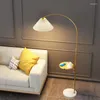 Floor Lamps 2022 Modern Wireless Charger Simple Marble Metal Gold Black Fabric Living Room Bedside El Project Lamp