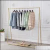 Commercial Furniture Iron Display Shelf Commercial Furniture With Wheel Tal Bar Clothing Show Racks Floor Mounted Gold Womens Store Dhk6S