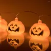 Strängar led sträng lampa halloween pumpa lampor varm ljus spöke festival dekorativa lampor påsk / spökad husatmosfär