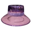 Bérets femmes hommes été PVC Transparent seau chapeau gelée brillante couleur unie large bord respirant imperméable pêcheur pluie