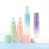 10 ml Farbverlauf-Flasche für ätherische Öle, Glasrolle auf Parfüm-Kristall-Rollerkugelflaschen, Verpackungsflaschen