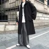 Trench Coats Men's Green Black Beige Trench Coat Mode Menou Mode surdimensionné Long Streetwear Veste Veste de vent de vent Loose