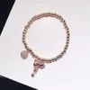 Link Bracelets YUN RUO Rose Gold Color Fashion Fortunate Calabash Stretch Bracelet Woman Gift Titanium Steel Jewelry Never Fade Wholesale