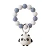 Dessin animé Panda pendentif Bracelet porte-clés Bracelets en perles de Silicone mignon jouet porte-clés accessoires de mode