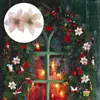 Flores decorativas de natal poinsettia flor artificial glitter ornamentos grinaldas teu árvores holos hollows ornament guirlanda floral