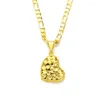Подвесные ожерелья 22K Сплошное желтое золото стиль женский женский прохладный шахта итальянское ожерелье цепи фигаро 60 см 3 мм