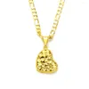 Hangende kettingen 22k vaste geelgouden afwerking stijl dames koel skew hart Italiaanse figaro link ketting ketting 60 cm 3 mm