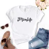 MomLife Print Women Hipster Tops Funny T-shirt Lady Yong Girl 6 Color Top Tee Drop