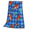 Couvertures Soft Warm Flannel Blanket Fire Truck On Plaid Travel Portable Winter Throw Thin Bed Sofa