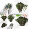 Décoration de fête Plumes Artisanat Fournitures Pour Mariage Bdenet Yiwu Cheveux De Paon 2530Cm Oeil Naturel Bricolage Matériel Earrin Ot27E