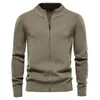 Herentruien Zaken Casual Cardigan Hoge kwaliteit Cardigans Man Zip Dikke breien Brand Heren Wintertrui