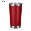 19 kleuren 20 oz bier koffie mokken autocop roestvrijstalen tuimelaars cups vacuüm geïsoleerde reismok metalen water fles met deksel 1103