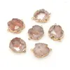 Pendant Necklaces Fine Natural Stone Aura Agate Crystal Cluster Fashion Connector Charms For Jewelry Making DIY Necklace Accessories 1PC