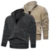 Herenjacks trendy bomber jas super zachte pure kleur ribbing bodem windjager stand kraag plus size mannen voor dagelijkse slijtage