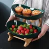 Piatti Piatto da frutta con supporto in legno Ciotola da portata per caramelle Organizer da cucina Rack Vassoio da esposizione per feste