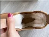 디자이너 하프 플랫폼 부츠 디자이너 여성 스노우 부츠 진짜 가죽 두꺼운 바닥 브라운 슬립 온 호주 플러시 부츠 겨울 병 EUR35-42 OP
