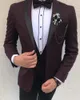 Erkekler takım elbise en son tasarım kostümü homme mariage koyu mavi ince fit çentik yaka düğün erkekler smokin 3 adet Terno Maskulino Blazer