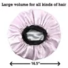 女性用の余分な長いサテンボンネットシルキースリープキャップダブルレイヤー長い髪のボンネットブレードカーリーソフトエラスティックバンド品質