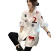 2022 nuevo diseño de moda sentido camisa blanca femenina nicho de manga larga con topS-4XL sueltos