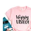 Hoppy P￢ques imprimez les femmes T-shirt tshirts d￩contract￩s dr￴les pour lady yong top tee