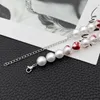 Ras du cou eau douce blanc mer du sud coquille perle collier pierre ronde rouge perles fleur fermoir pour femmes bijoux de mariage 38 8 cm