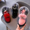 Boots Unisex Toddler Girl Kids Winter Shoes for Boys Soft Bottom Student Fur Snow Children Leather Plush 221102