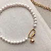 Choker Lady Fashion Clothes Accessory Necklace Round Shell Pearl Handmade Short Neck Jewelry 2022 Imitation Spiral Buckle