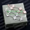 Classic Fashion 4 Leaf Clover Charm Bracelets Bangle Chain 18K Gold Agate Shell MotherofPearl For Women Girls Linka000474030969