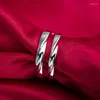 Anneaux de mariage Ensemble de couple pour hommes femmes S925 Sterling Silver Twisted Ring Band Engagement Bijoux de mariée Accessoires Cadeaux