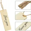 Leere Rechteck -Holz -Lesezeichen -Tags unvollendete Natur Holzscheiben Diy Handwerk Lesezeichen Kleidungsbekleidung Tag Geschenktüten Hanging Etikett Dekor SN5018