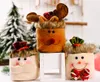 Borsa natalizia con coulisse Confezione regalo Bambola 3D di Natale Caramella Sacchetti di mele Pupazzo di neve Babbo Natale Cervo Alce Borsa per bambini Festa a casa Compleanno