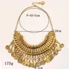 Chains Vintage Gold Color Coin Necklace Gyspy Trendy Necklaces Turkish Afghanistan Ethnic Layered Wholesale