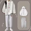 Felpe con cappuccio da uomo Felpe da uomo Tute Set invernale Completo simpatico cartone animato Little Fuwa Stampa Felpa con cappuccio streetwear casual oversize