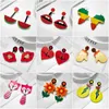 Stud Yaologe New Trend Lips Watermelon Heart Acrylic Earrings For Women Cartoon Girls Big Ear Jewelry Party Wedding Gift Bijoux Drop Smtmb