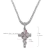 Nieuwe Cross Red Snake Cubaanse Hanger Ketting Iced Out Cutic Zirconia CZ Stone Bling Hip Hop Nieuwe Gepersonaliseerde Rapper Sieraden Geschenken voor Mannen en Vrouwen Nachtclub Mijoux