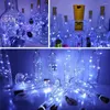 Strängar LED Cork Shape Silver Wire Wine Bottle Lights 5 Pack Battery Operated Colorful Fairy Mini String för Party Garden DIY