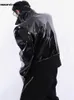 Uomo in pelle ecopelle Mauroicardi Primavera Autunno sciolto nero lucido riflettente giacca di pelle da uomo manica lunga cerniera abiti firmati oversize T221102