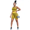 Trainingspakken voor dames Casual Leopard Print Sporty Fitness Tweedel Set Women Loungwear Mouwloze tank Crop Top Biker Shorts Matching