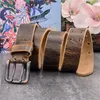 Belts 38MM Double Pin Metal Belt Buckle Genuine Leather Men Jeans For Ceinture Western Cowboy Male MBT0038