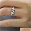 Cluster Rings Cluster Rings Zemior S925 Sterling Sier Threaded Coarse Twist Opening Design For Women Fashion Jewelry Selling Christm Dhhyq