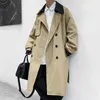 Herrgravrockar 2021 Ny ankomst Autumn Fashion Long Style Coat Men Double Breasted Trench Coat Män Vintermännens avslappnade jackor i full storlek M-5XL T221102