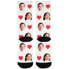 Chaussettes pour hommes personnalisé nouveauté Divvy Up drôle impression Couples chien personnalisé votre visage Po sur chaussette équipage unisexe pour hommes femmes