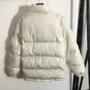 줄무늬 웨빙 여성 다운 코트 파카 파카 자수 편지 겨울 자켓은 따뜻한 조끼 외부웨어 소매 분리 가능