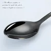 Dinnerware Sets Cutlery 24 Pcs Stainless Steel Black Set Full Dinner Knife Fork Spoon Tableware Drop Suppliers To Brazil