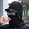 Boinas de chapéu de malha de inverno Conjunto de cachecol homem homem quente macio encapuzado com gorros de viseira masculina de masculino