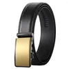 Riemen 2022 Men Belt mannelijke echte lederen band voor topkwaliteit automatische Buckle Black Cummerbunds Cinturon Hombre B619