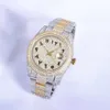 Armbandsur Diamond Mens Watch Automatic Mechanical Watch 41mm med diamantpäckt stålkvinnor Fashion Wristwatch Armband Montr277U