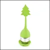 Tea Strainers Mti-Function Christmas Santa Tea Infuser Stainless Steel Tree Sile Strainer Leaf Coffee Season Filter Drop Delivery 20 Dh0We