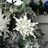 Décorations de Noël 2022 Joyeux flocon de neige Ornements en plastique Décoration d'arbre blanc pour la maison Pendentifs de Noël Bonne année