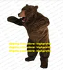 Long Fur Furry Brown Bear Mascot Costume Adult Cartoon Character Outfit Festival Celebration Holiday Celebrate zz7766